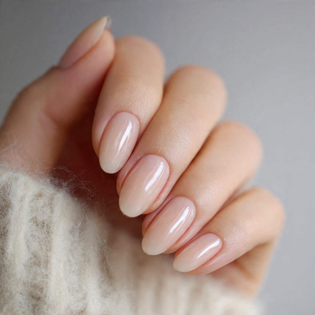 natural nails that are evenly shaped well buffed