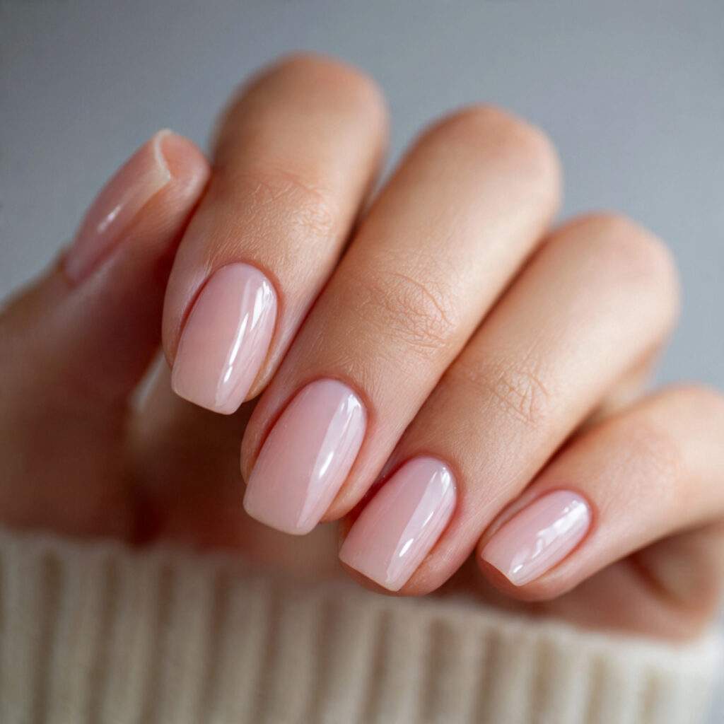 natural nails with a balanced shape focus