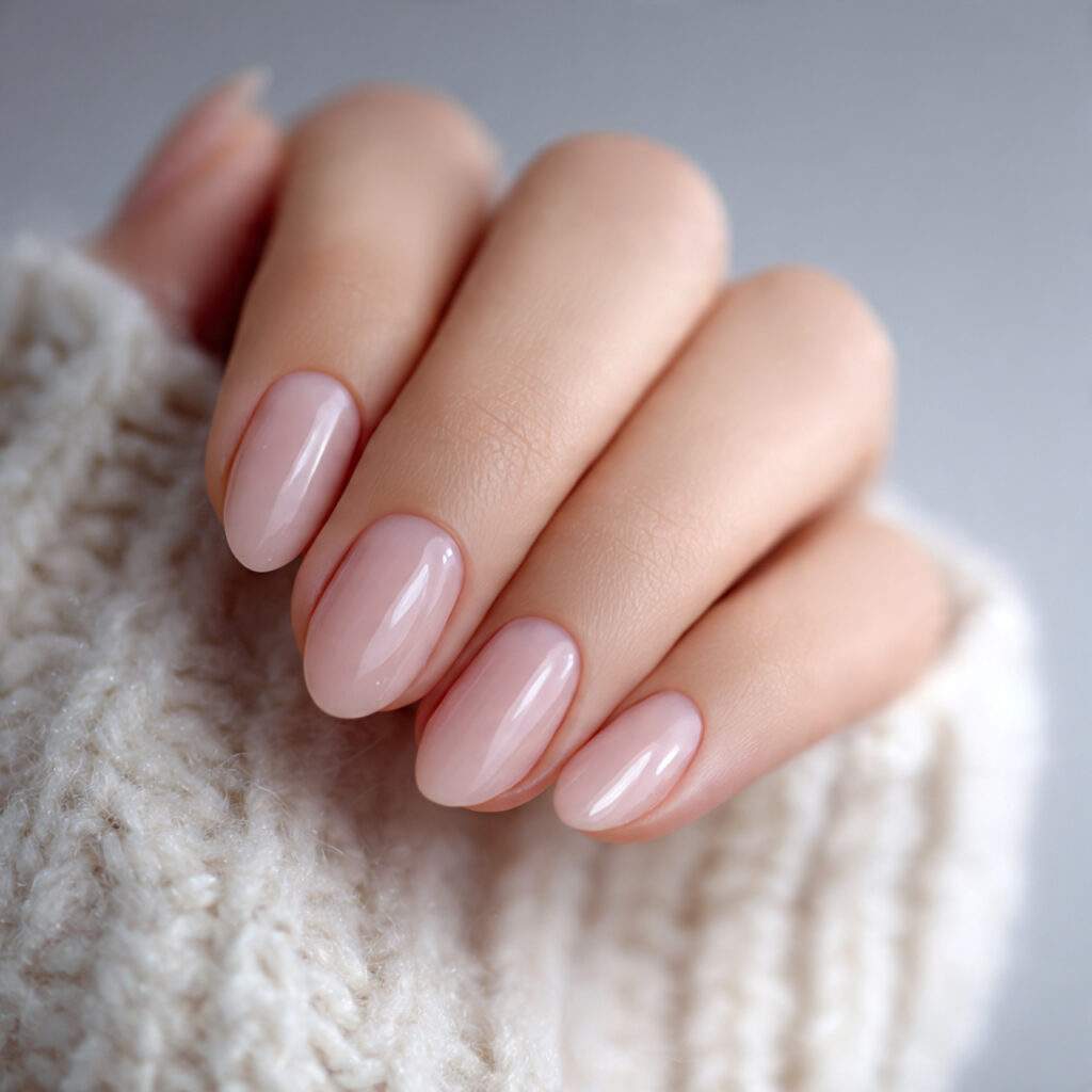 natural nails with a gentle curve shape
