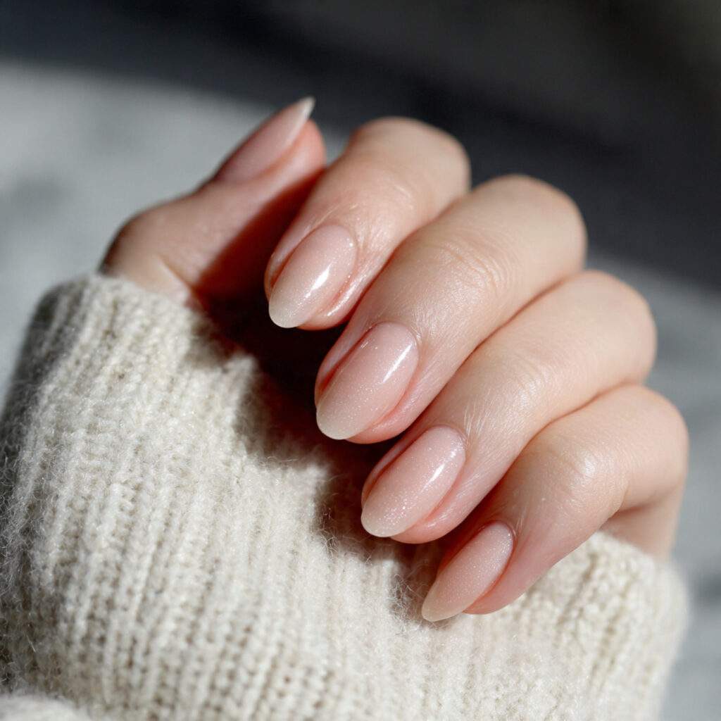 natural nails with a minimal accent