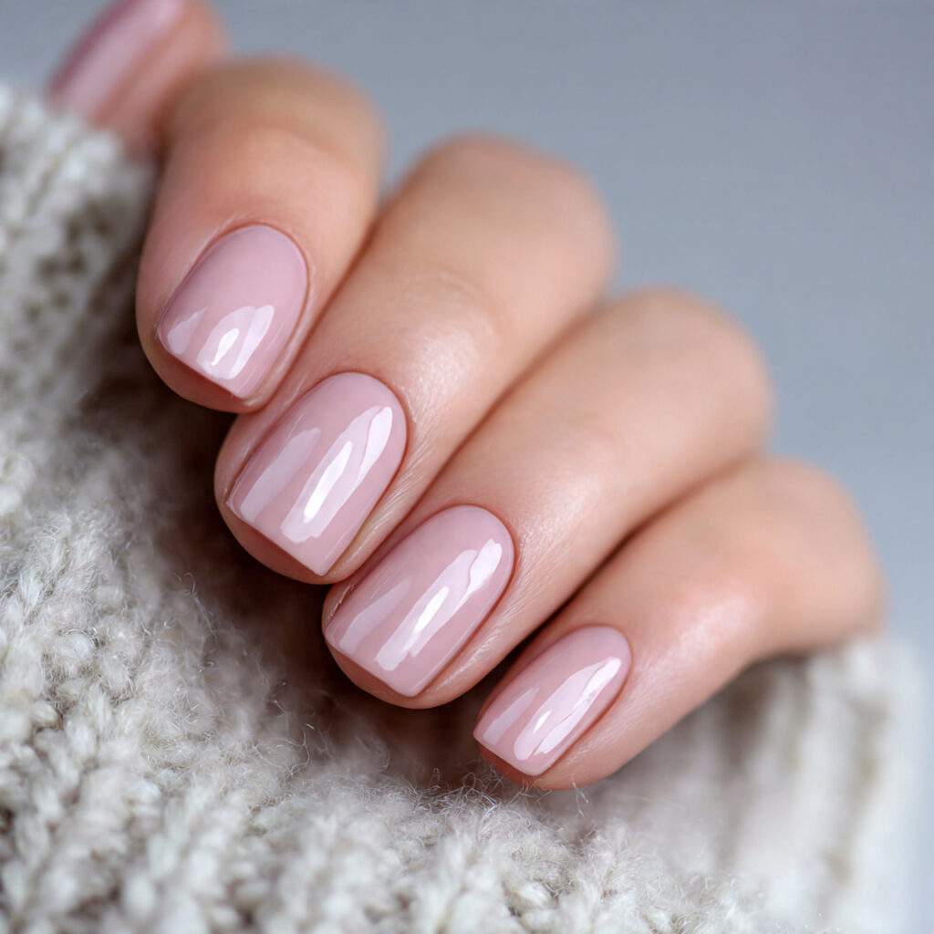 natural nails with clean high shine