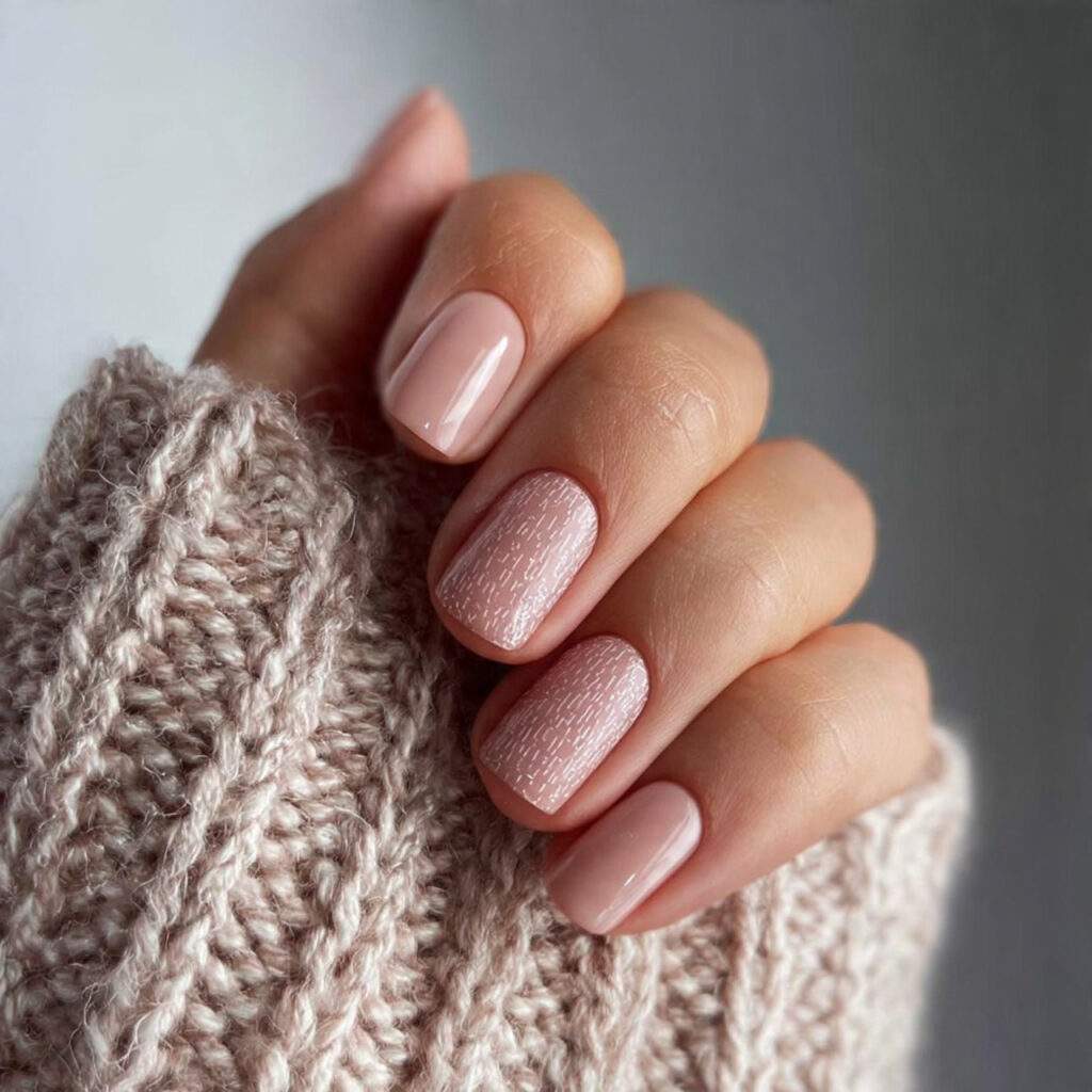 natural nails with minimal texture add interest