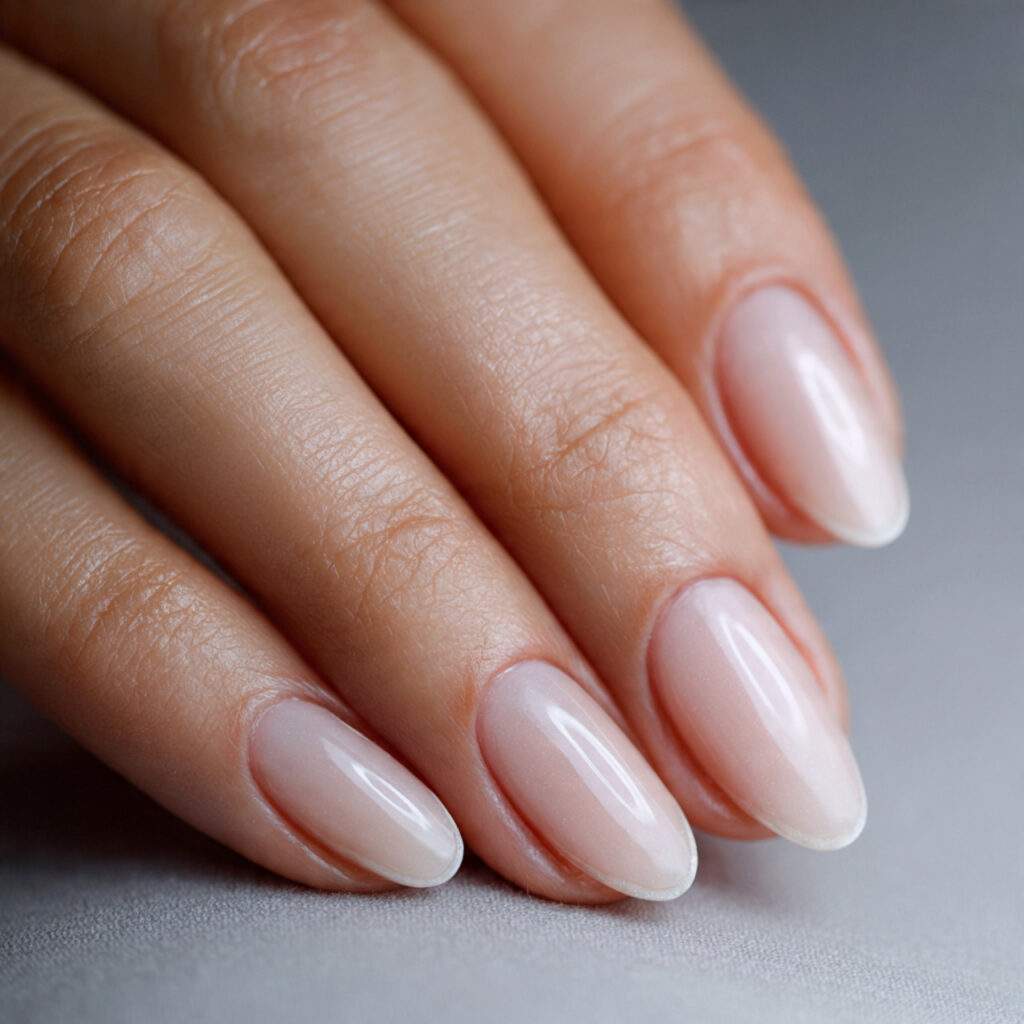 natural nails with soft rounded tips