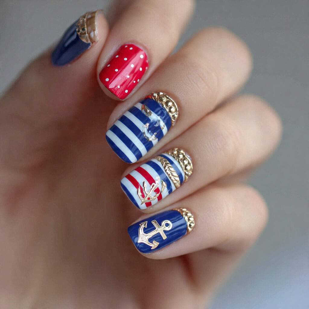 nautical nails bring a fun sailor inspired
