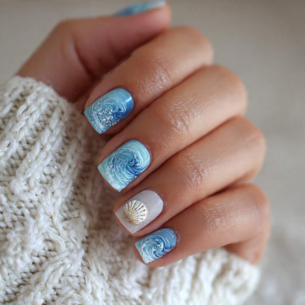 ocean wave nails give your hands a