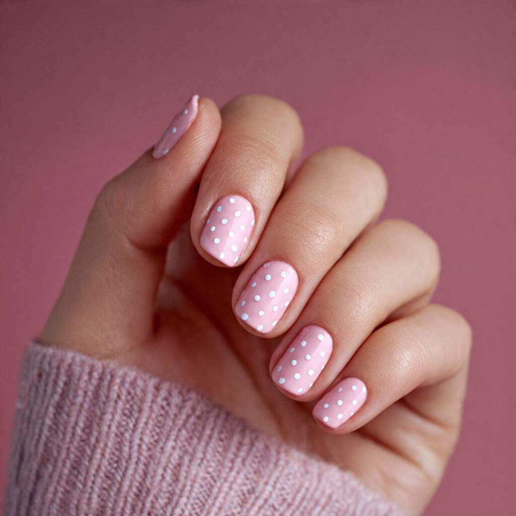 paint nails baby pink and add small