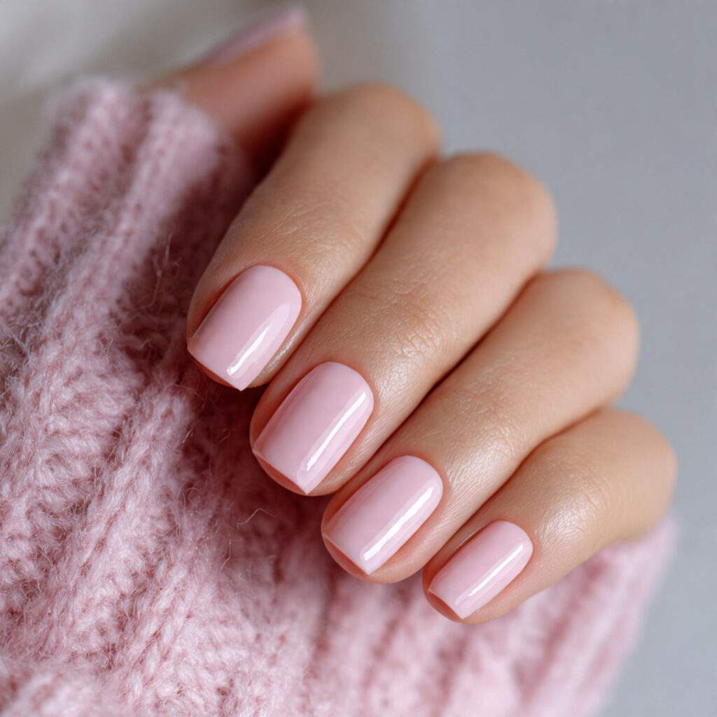 pale blush clean nails add a gentle
