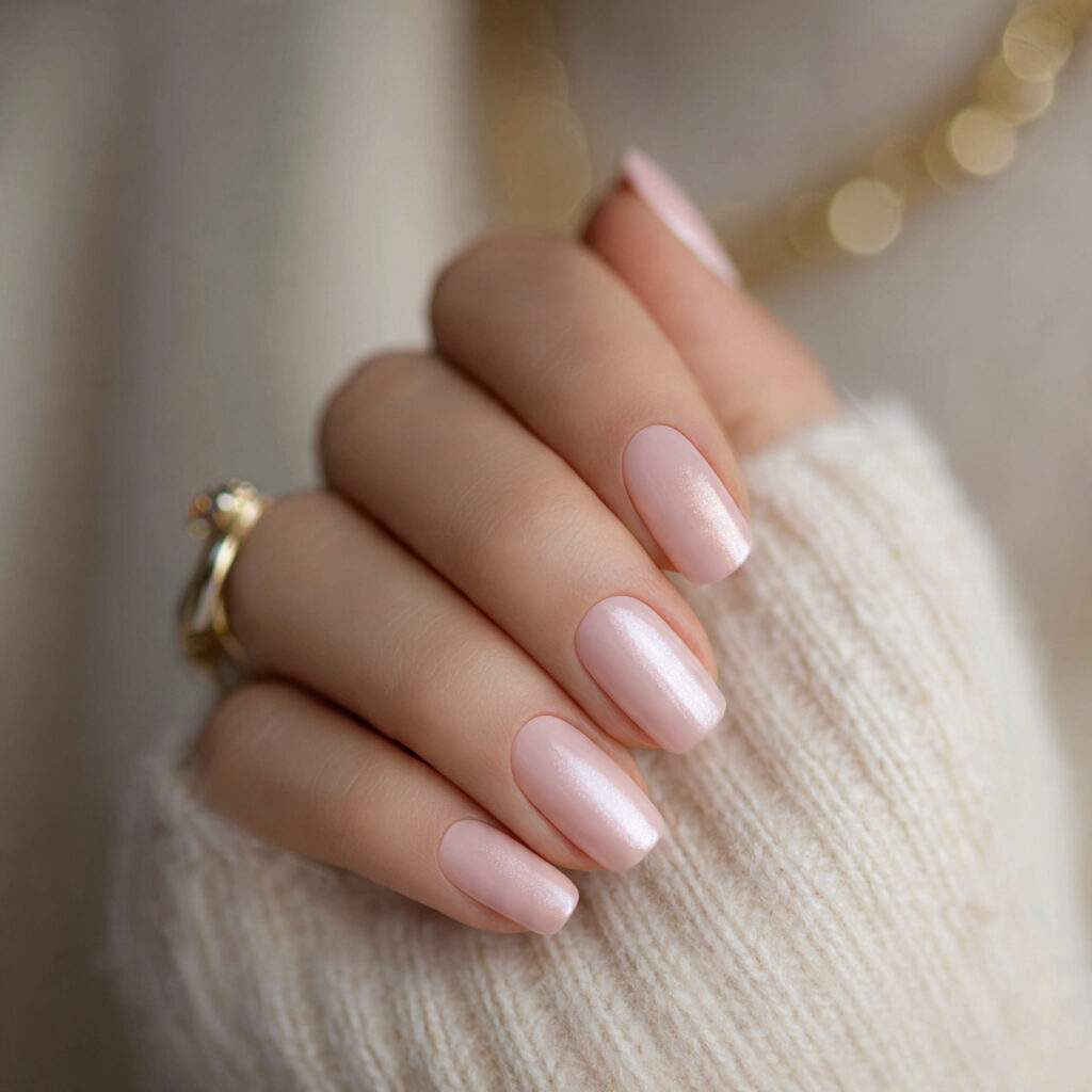 pale pink nails with a whisper of