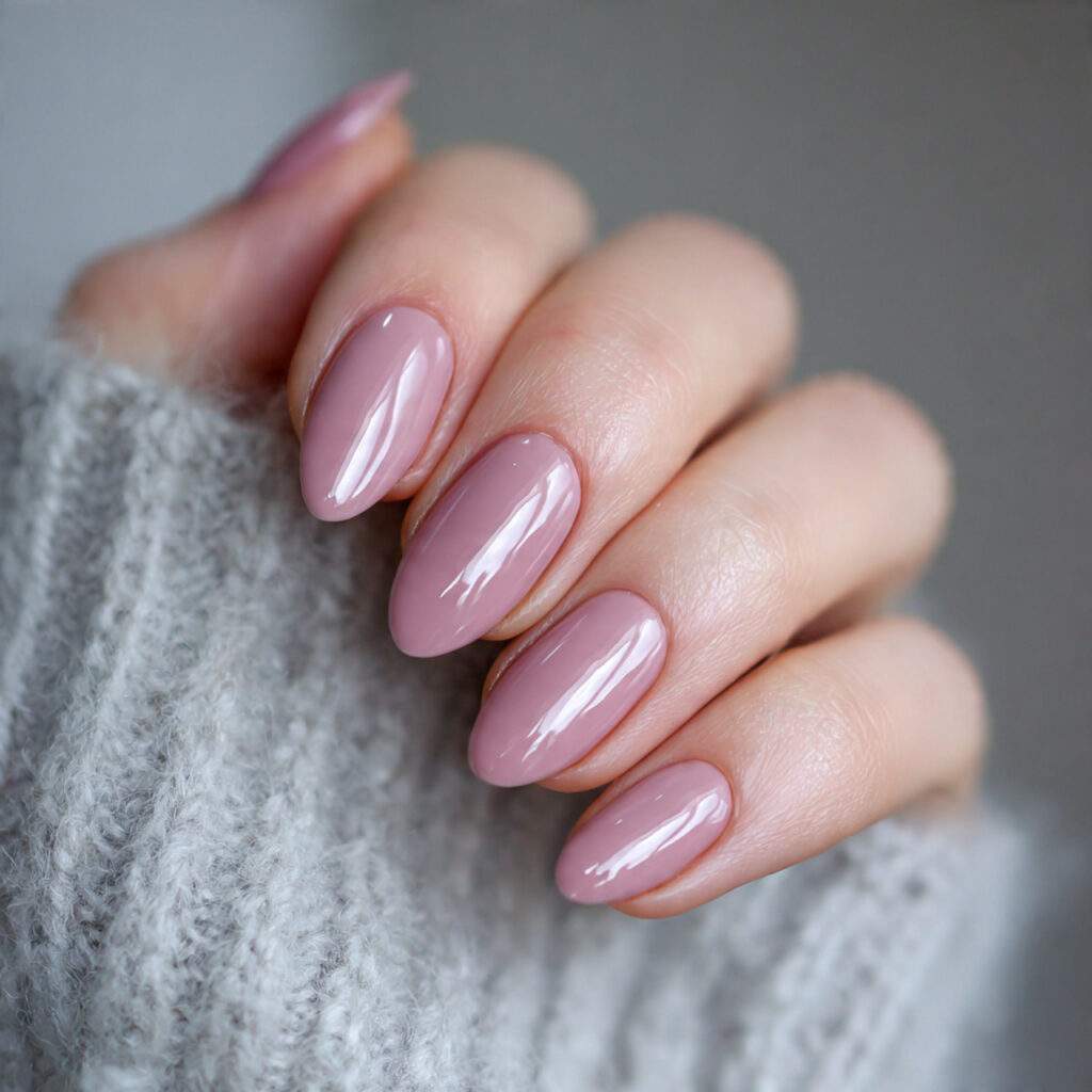 pale rose gray winter valentine nails add