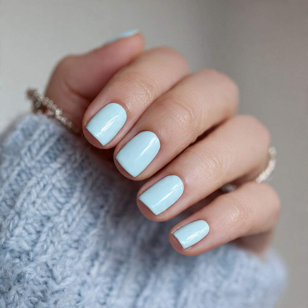pastel baby blue nails