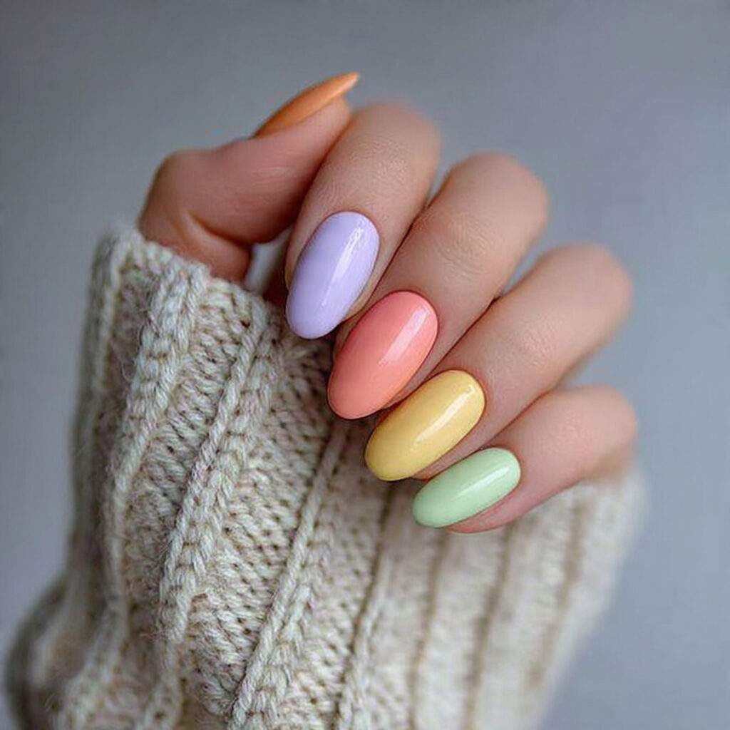 pastel cute nail designs bring soft color