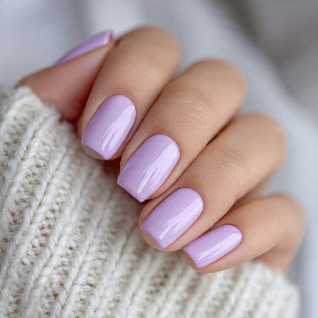 pastel lavender nails bring a calm and