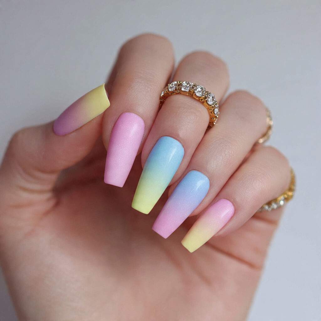 pastel ombre nails 1