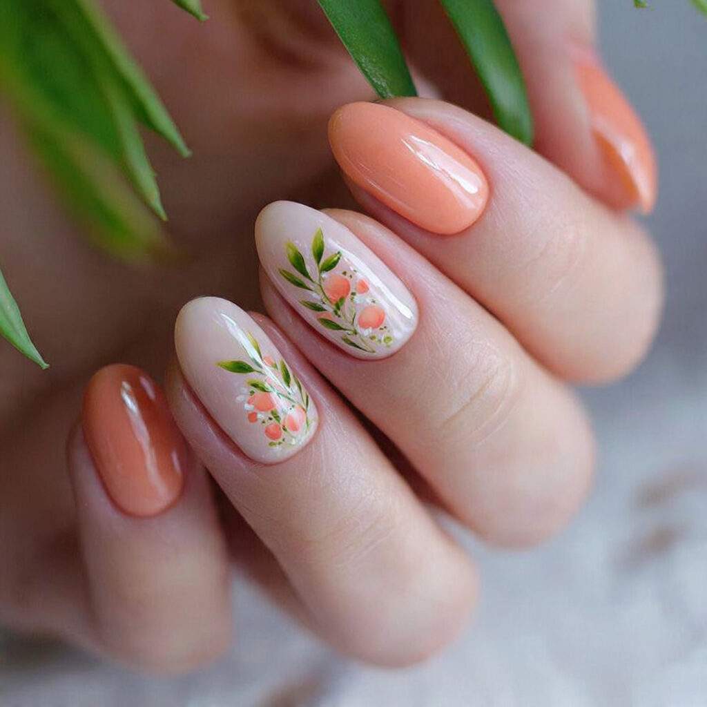 peach nails are soft and charming use