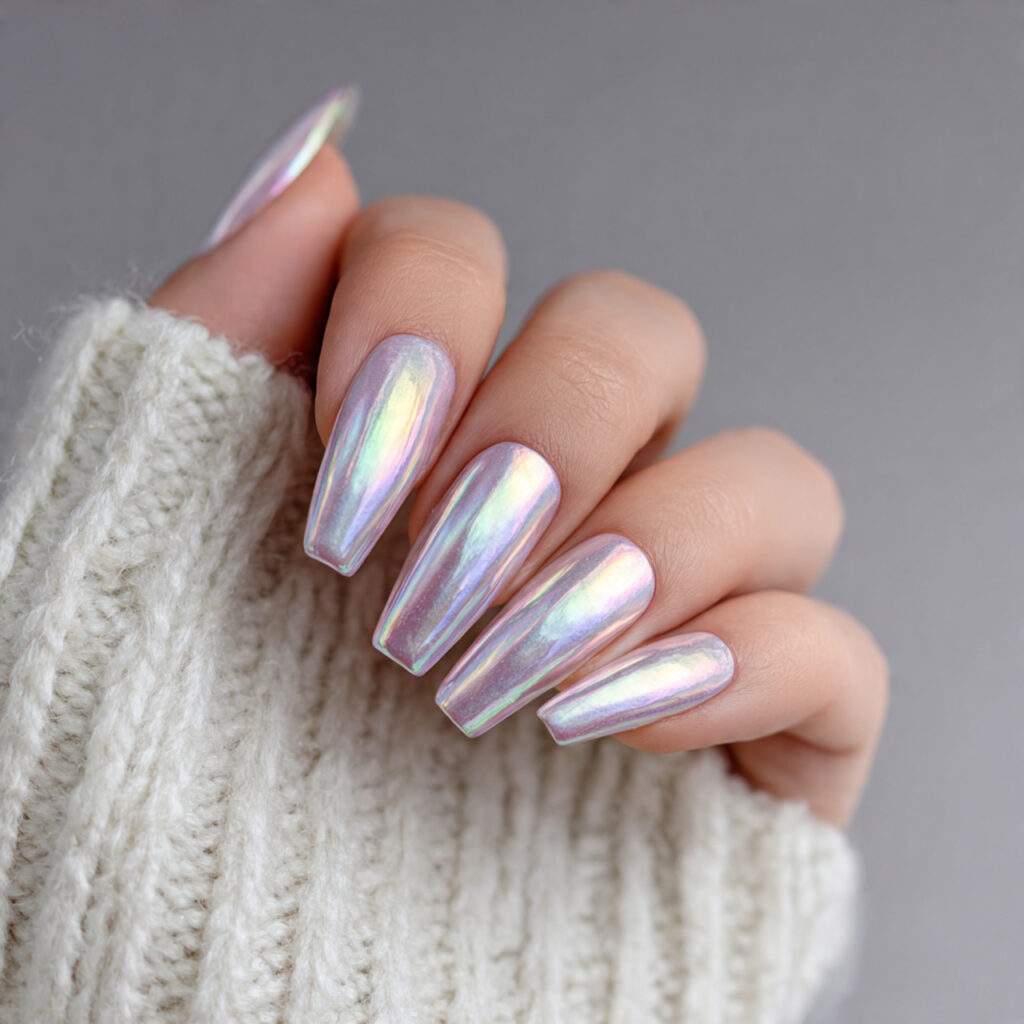 pearl chrome nails