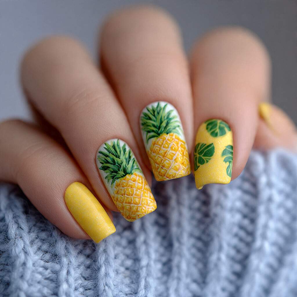 pineapple nails bring tropical vibes to your 1