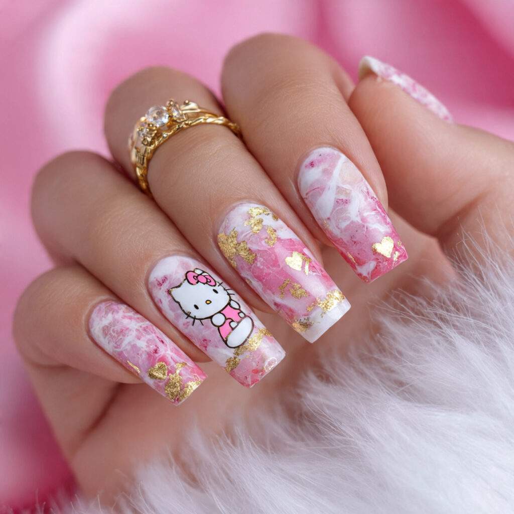 pink and white marble swirls as background