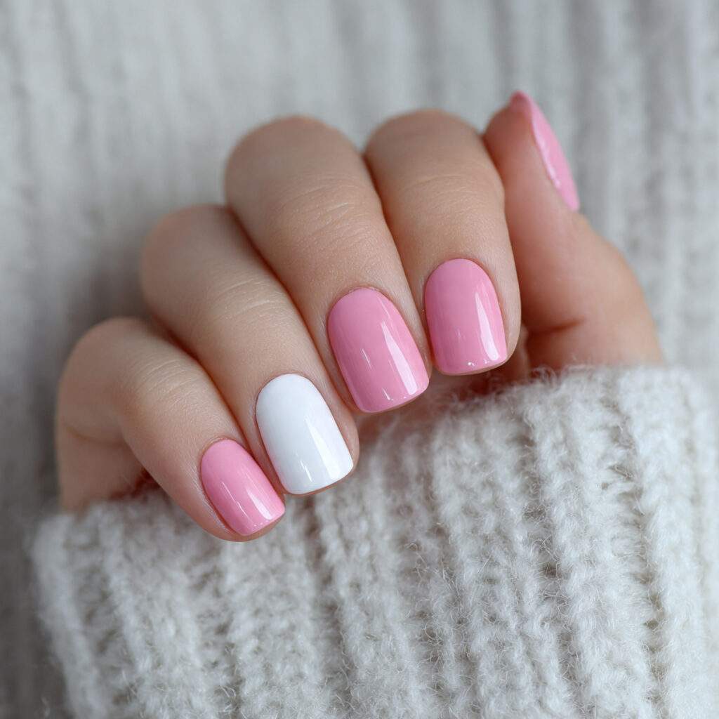 pink and white minimal short square valentine