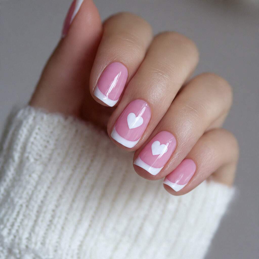 pink french tips feel soft and classic