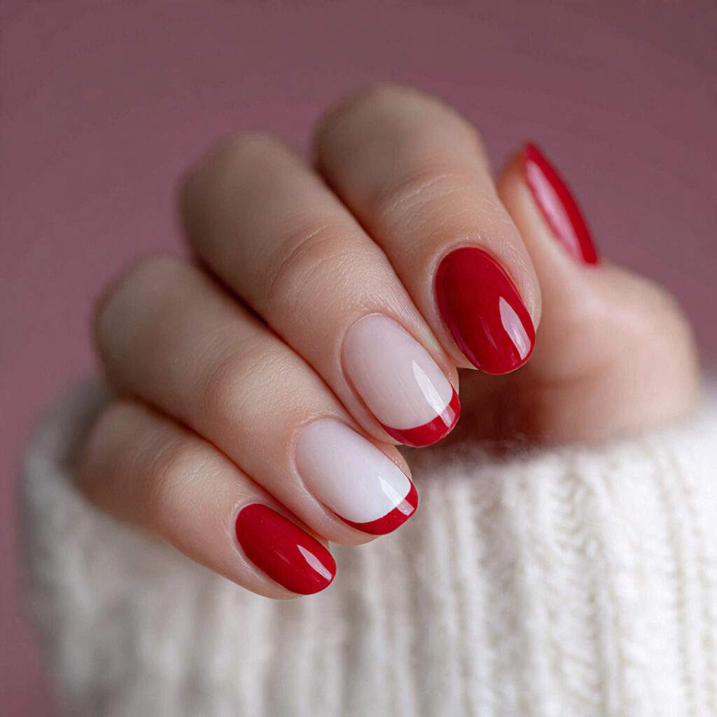 red french tip valentine nails offer a