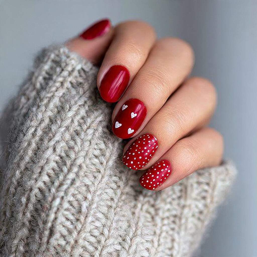 red heart romance nails feel sweet and
