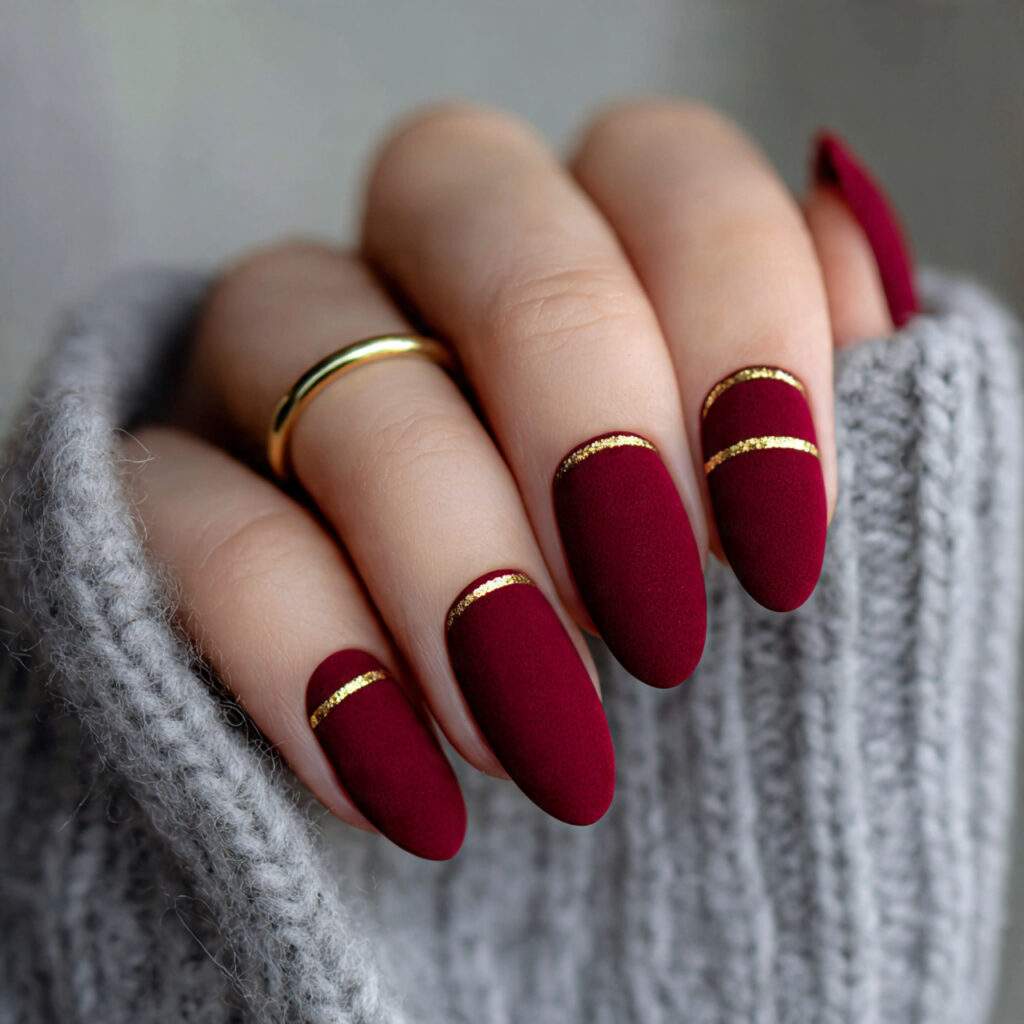 red velvet nails are deep warm and