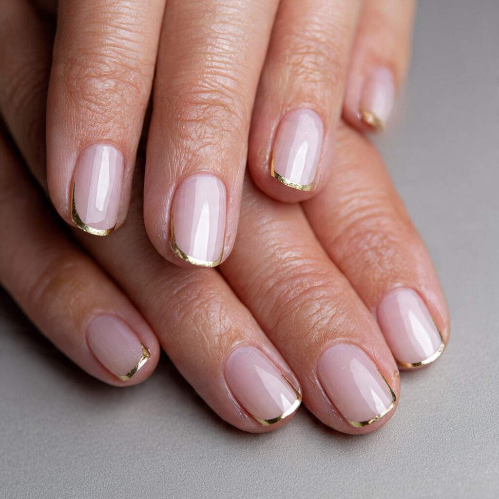 sheer or natural base with ultra thin gold