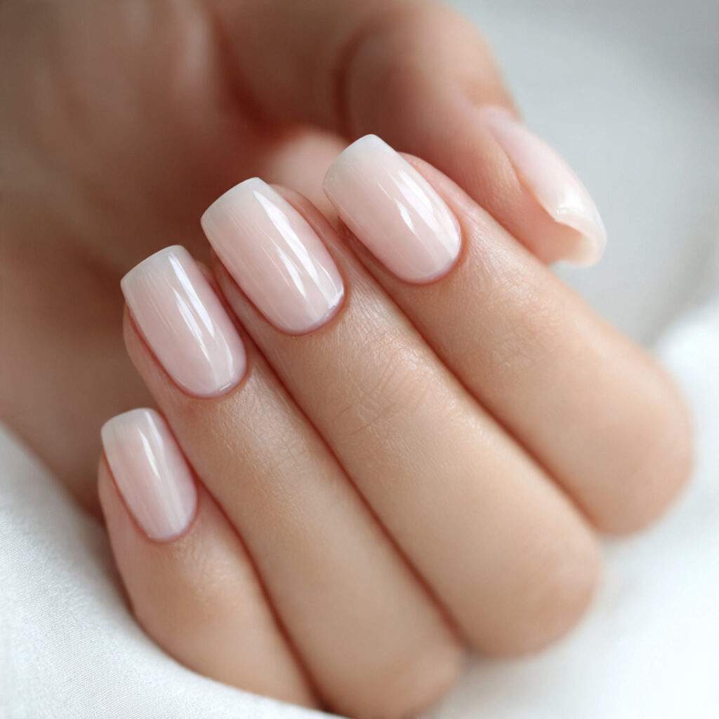 sheer polished clean nails are trending in