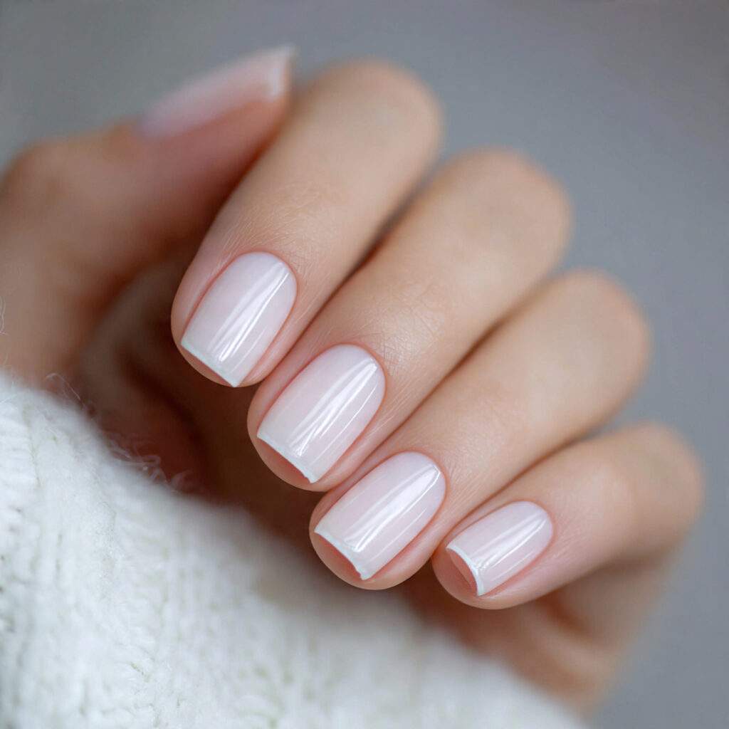 sheer white nails create a light and