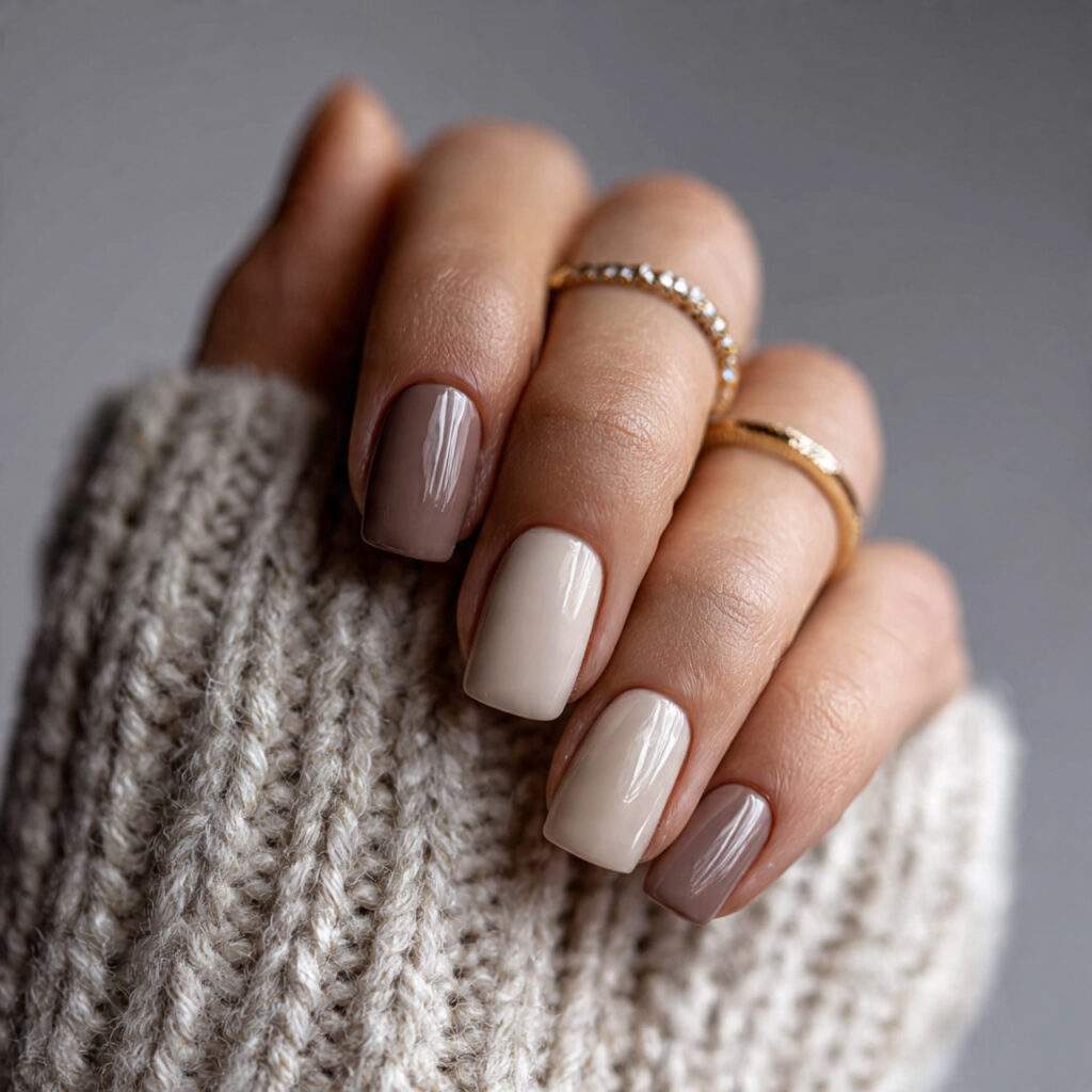 short classy january nails for work and