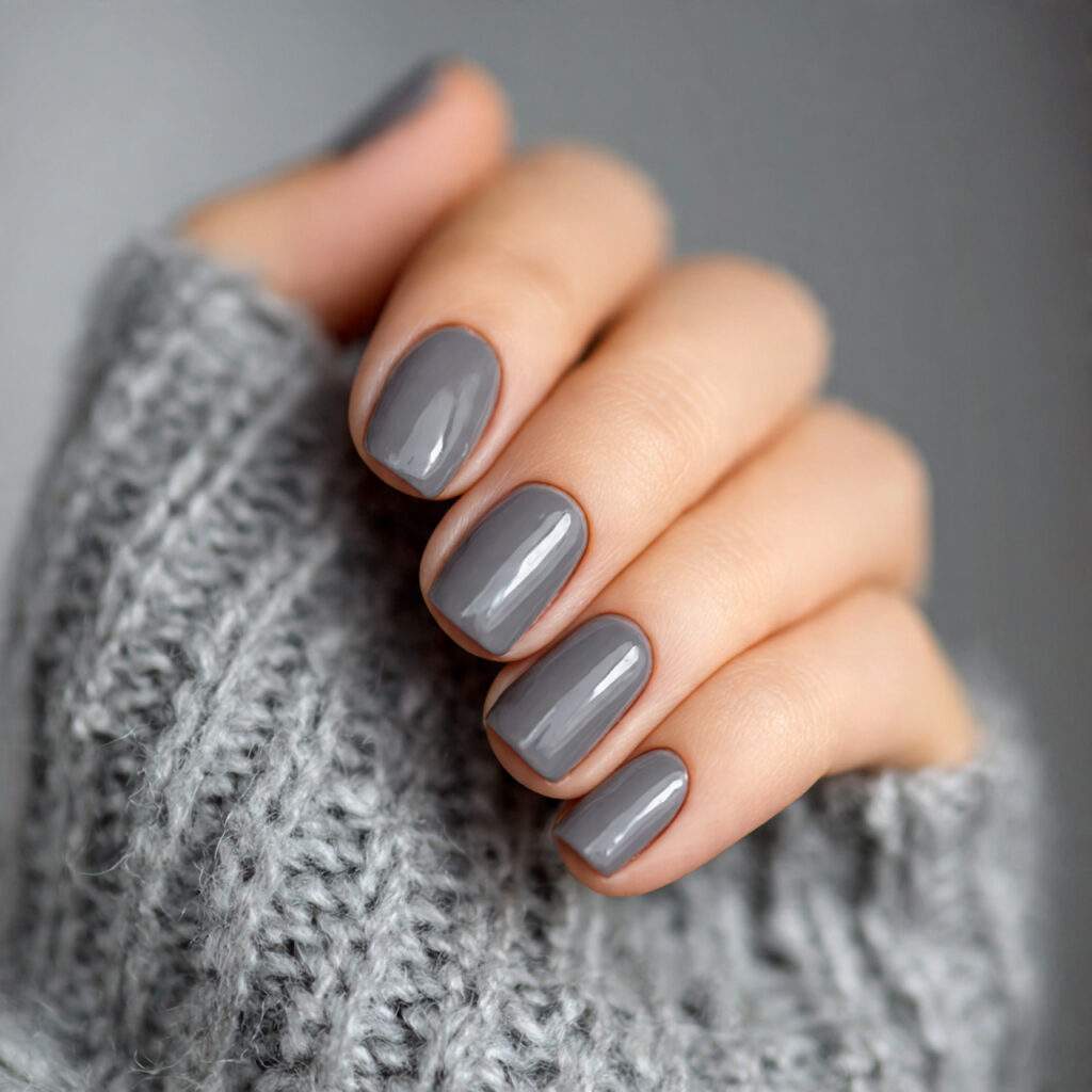 short gray nails suit professional settings and