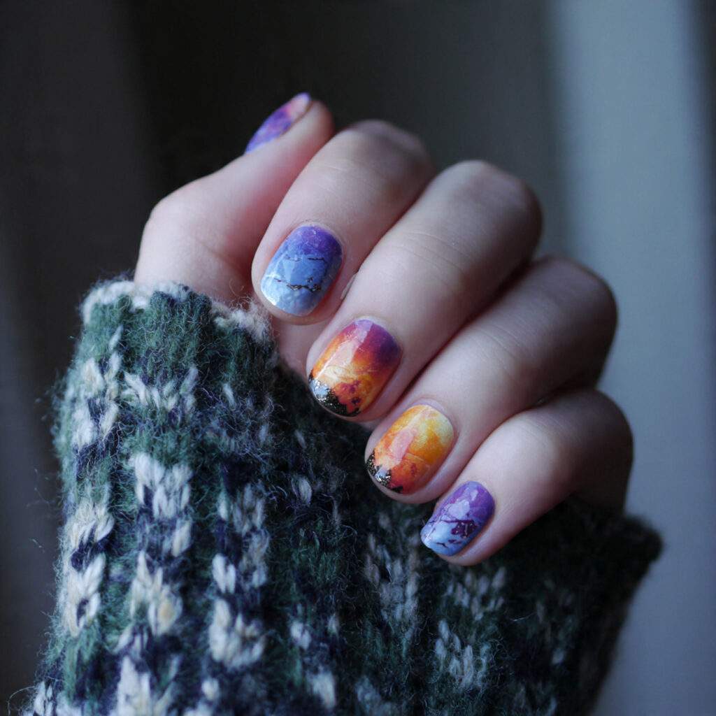 short january nails with light cream polish