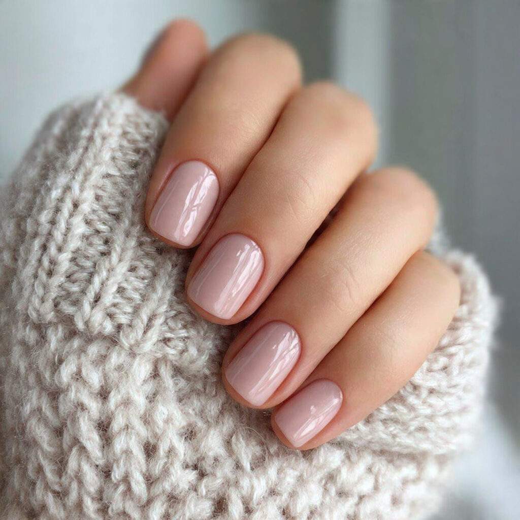 short nails benefit from soft neutral colors