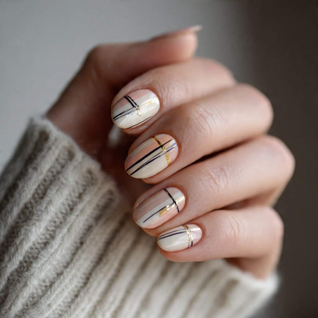 short nails with a neutral or pastel 1