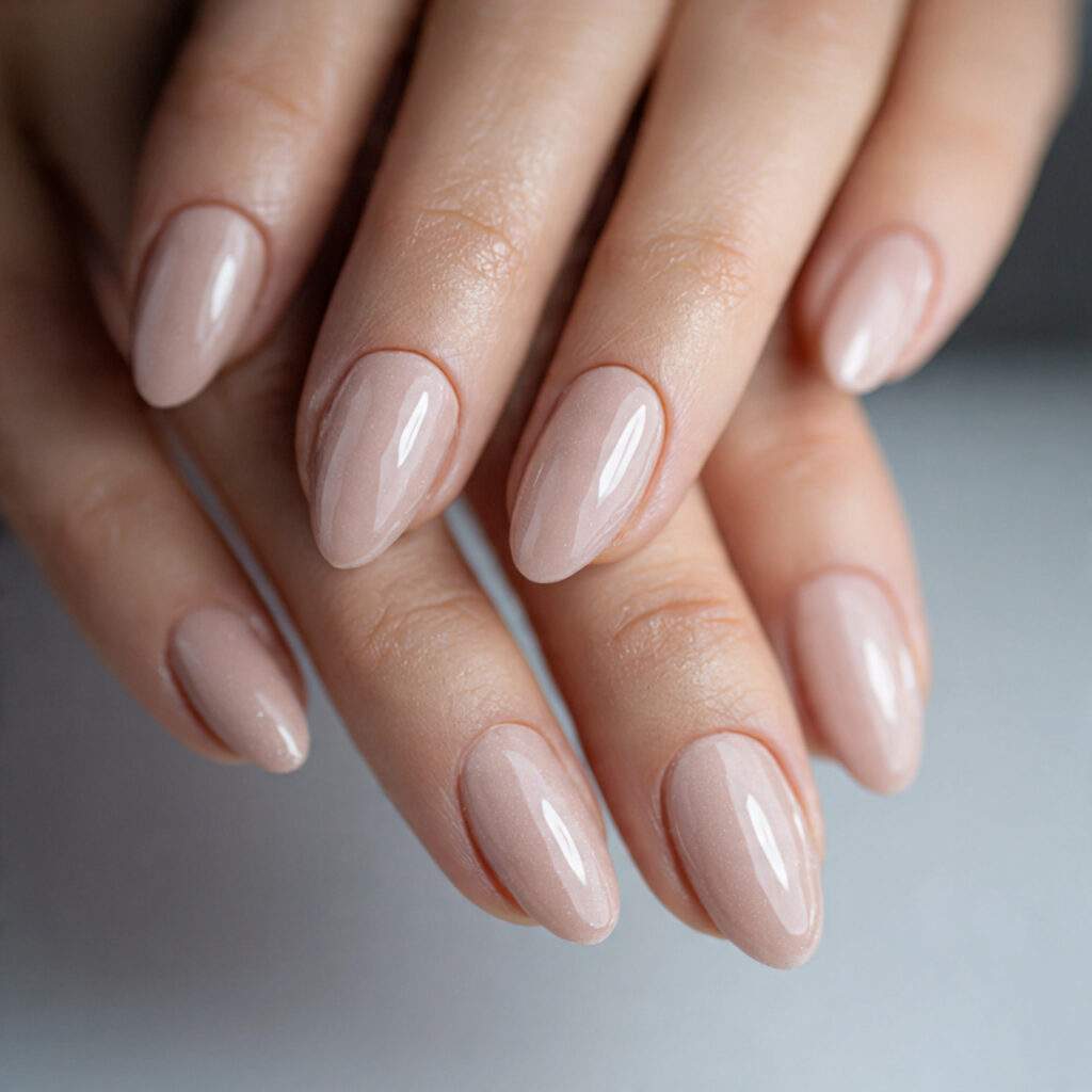 short round neutral office nails clean professional