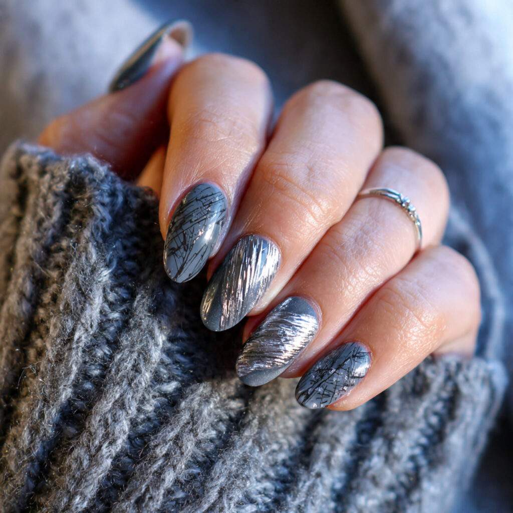 silver storm winter mix gray nails feel