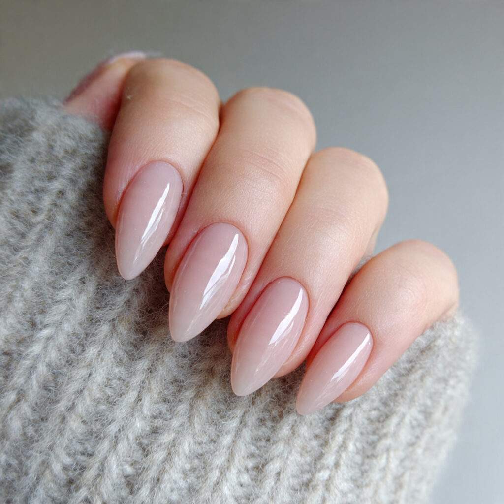 soft almond natural nails grow out smoothly