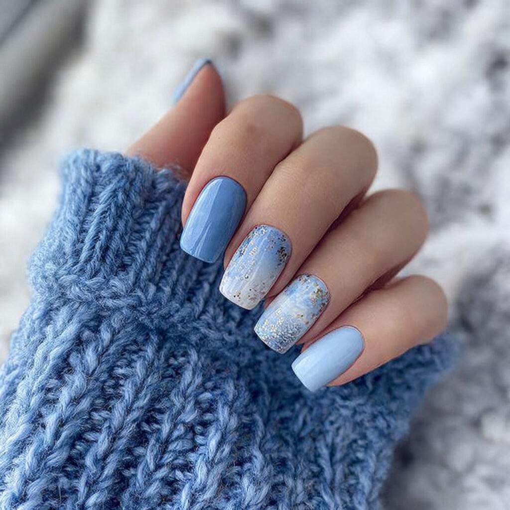 soft blue january nail designs reflect crisp