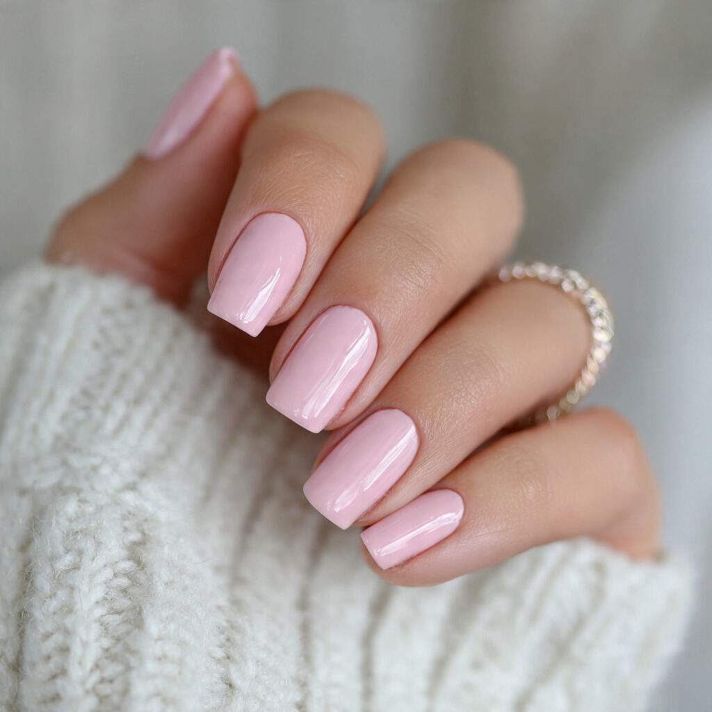 soft blush cute nails create a warm