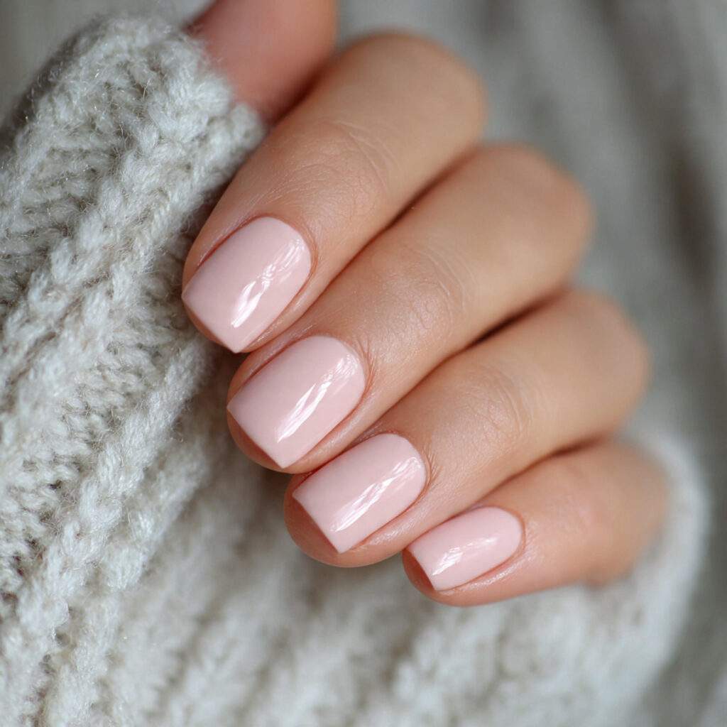 soft blush nails with a clean finish