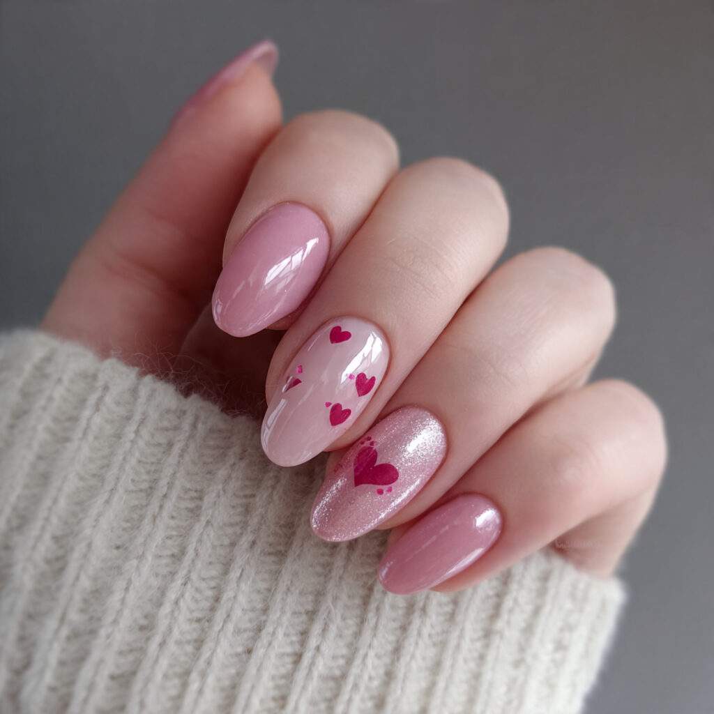 soft gloss valentine nails focus on shine
