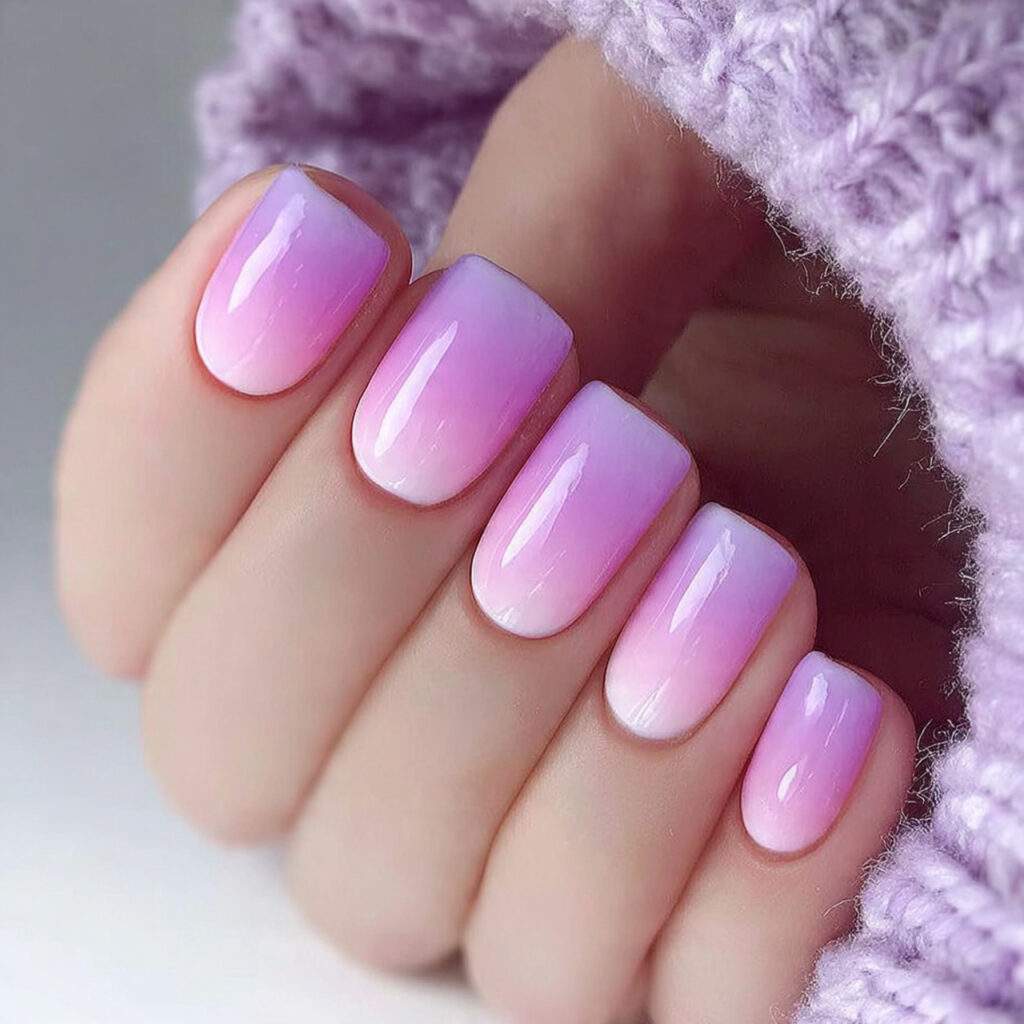 soft gradient cute nails blend two gentle