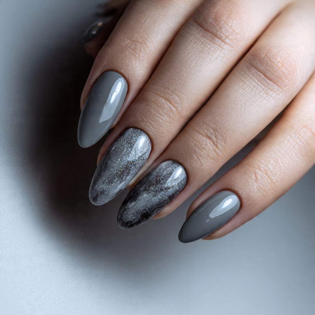 soft gray nails