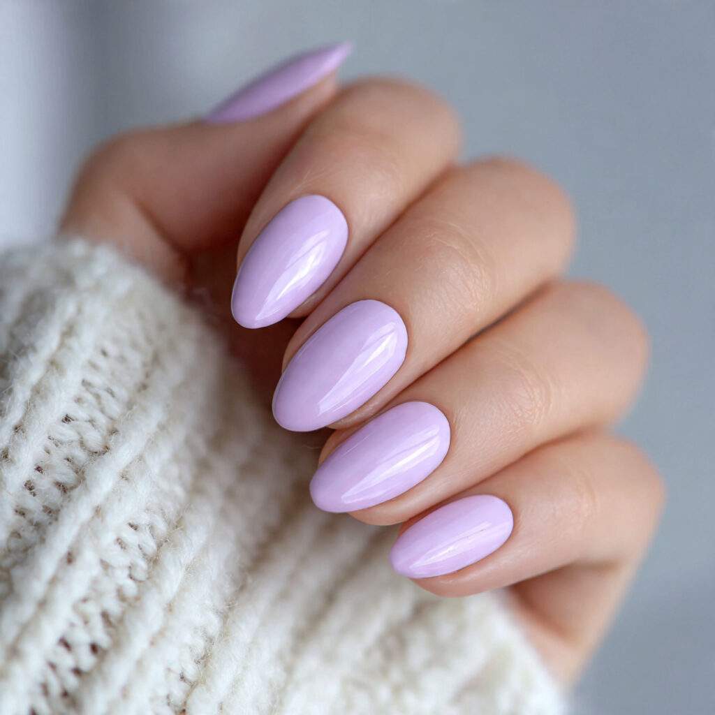 soft lilac gloss nails