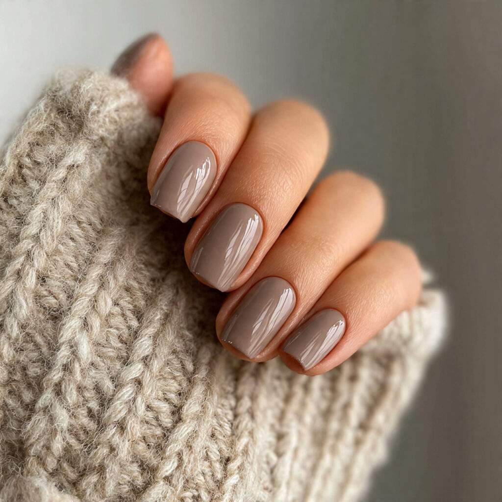 soft mocha nails bring a warm brown