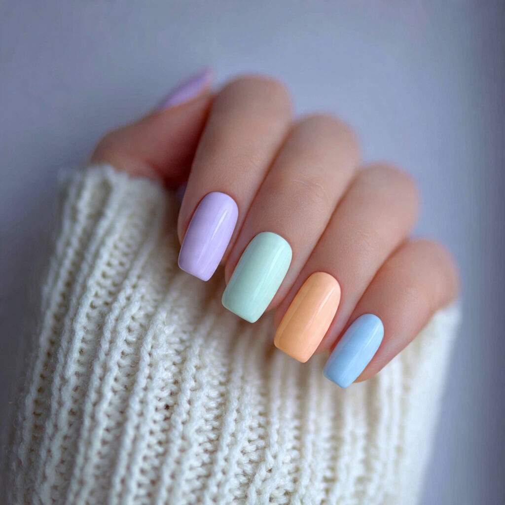soft pastel nails are returning in nail