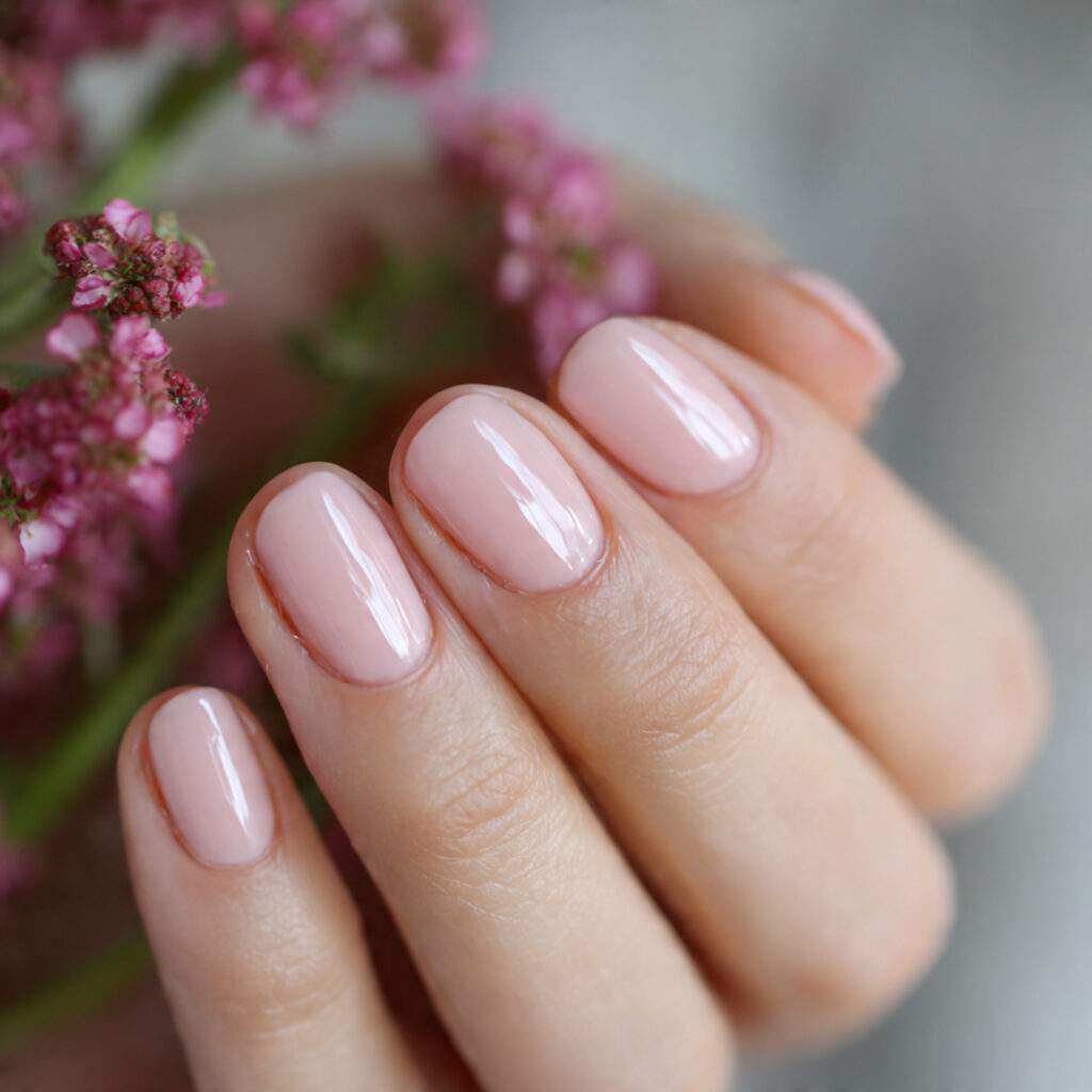 soft pink nails with minimal designs clean