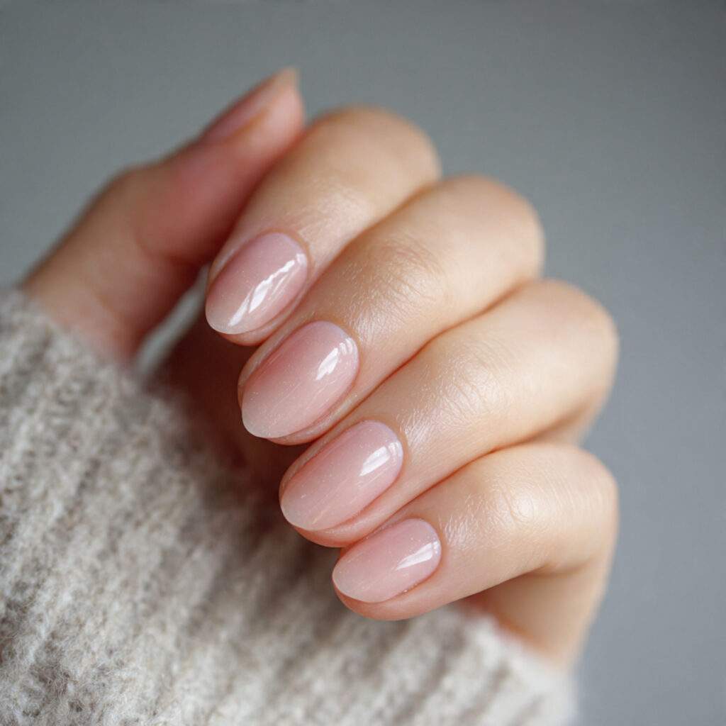 soft rounded natural nails grow out evenly