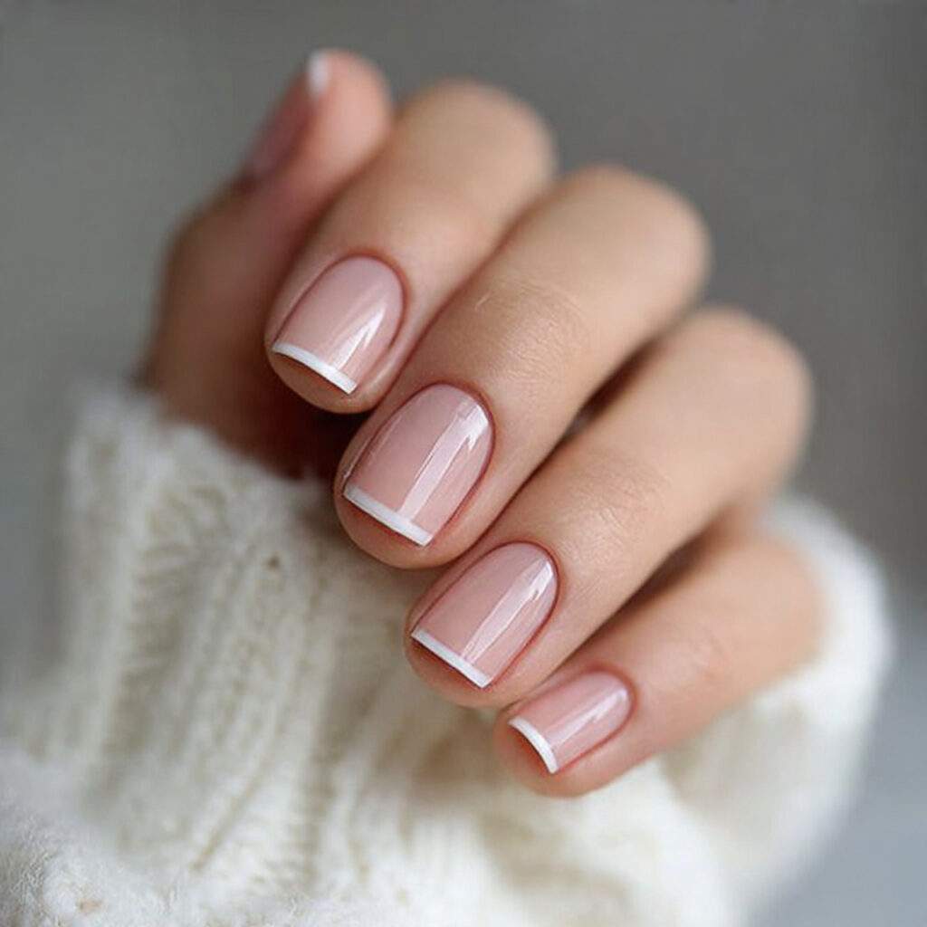 soft square natural nails are trending in