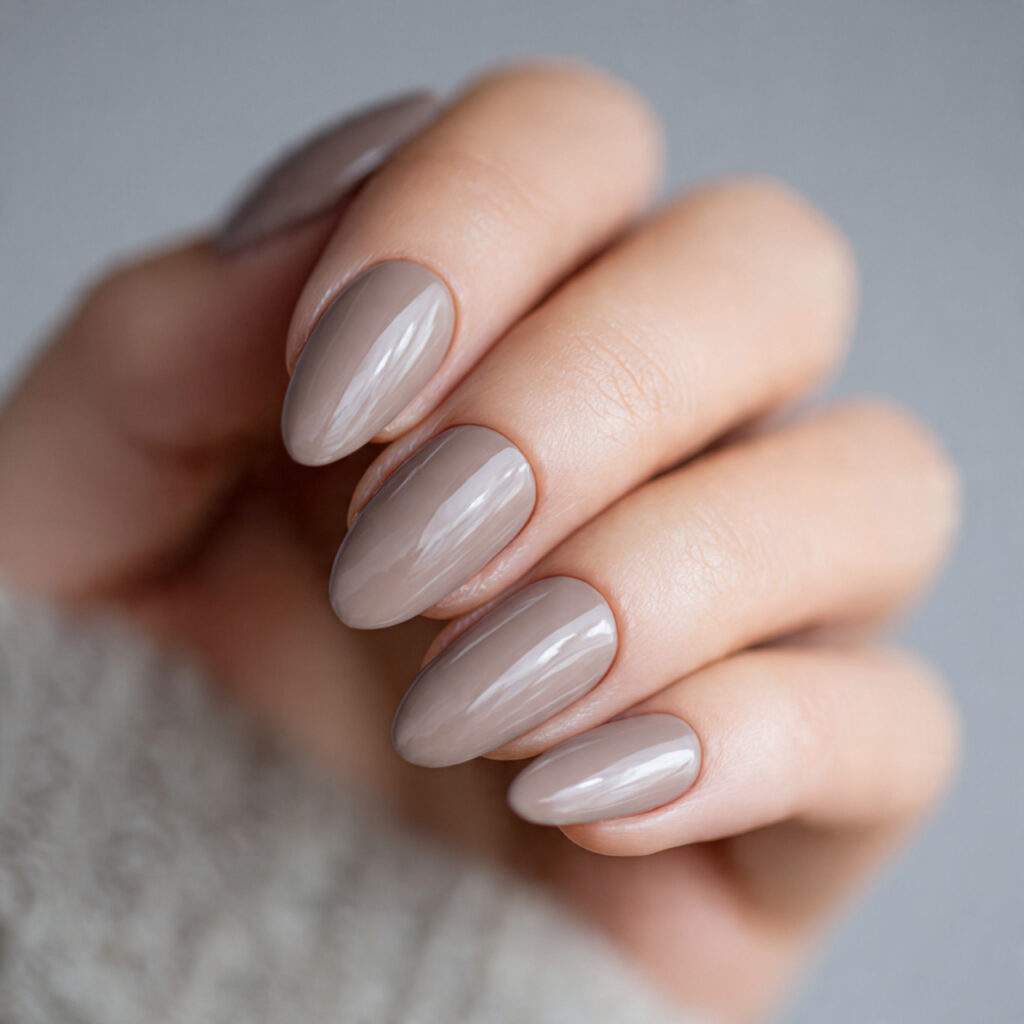 soft taupe valentine nails offer a calm